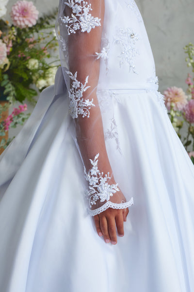 Maristella Satin Communion Dress | Diamond Collection