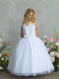 White Girls Ankle-Length Lace Communion Dress