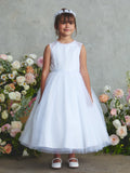 White Lace Bodice Tulle Flower Girl Dress