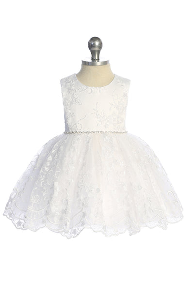 Baby Lace Party Dress with Bow – White or Ivory