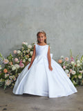 Valencia Grand Bow Communion Gown – Mikado Satin