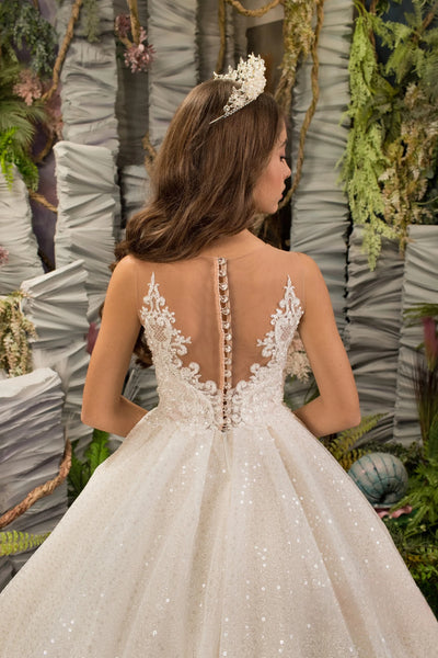 Lunaria White Sequin Couture Gown for Girls – Communion & Special Event