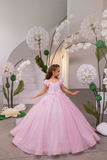 Baby Pink Glitter Ball Gown | Fashion Couture Girls Dress