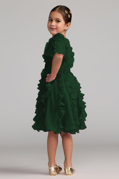 Mac Duggal Girls Ruffle Chiffon Occasion Dress