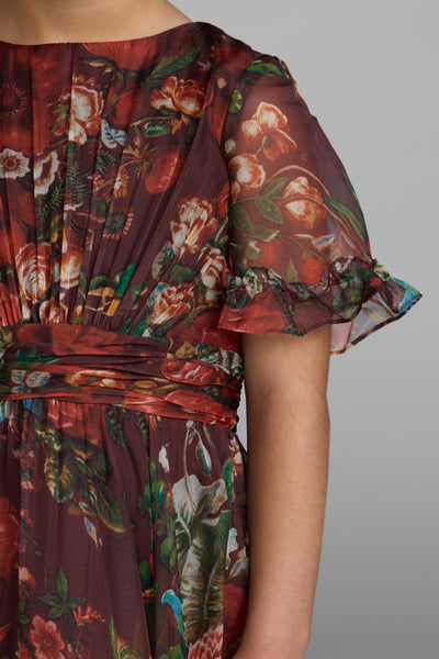 Mac Duggal Girls Floral High Low Occasion Dress