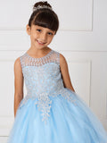 Teen Pageant Dress With Luxurious Gold Lace Overlay