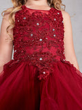 Beautiful Organza Horse Tail Ruffled Pageant Dress For Girls