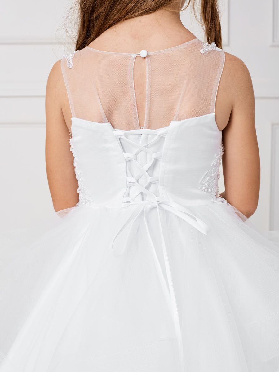 Beautiful Organza Horse Tail Ruffled Pageant Dress For Girls