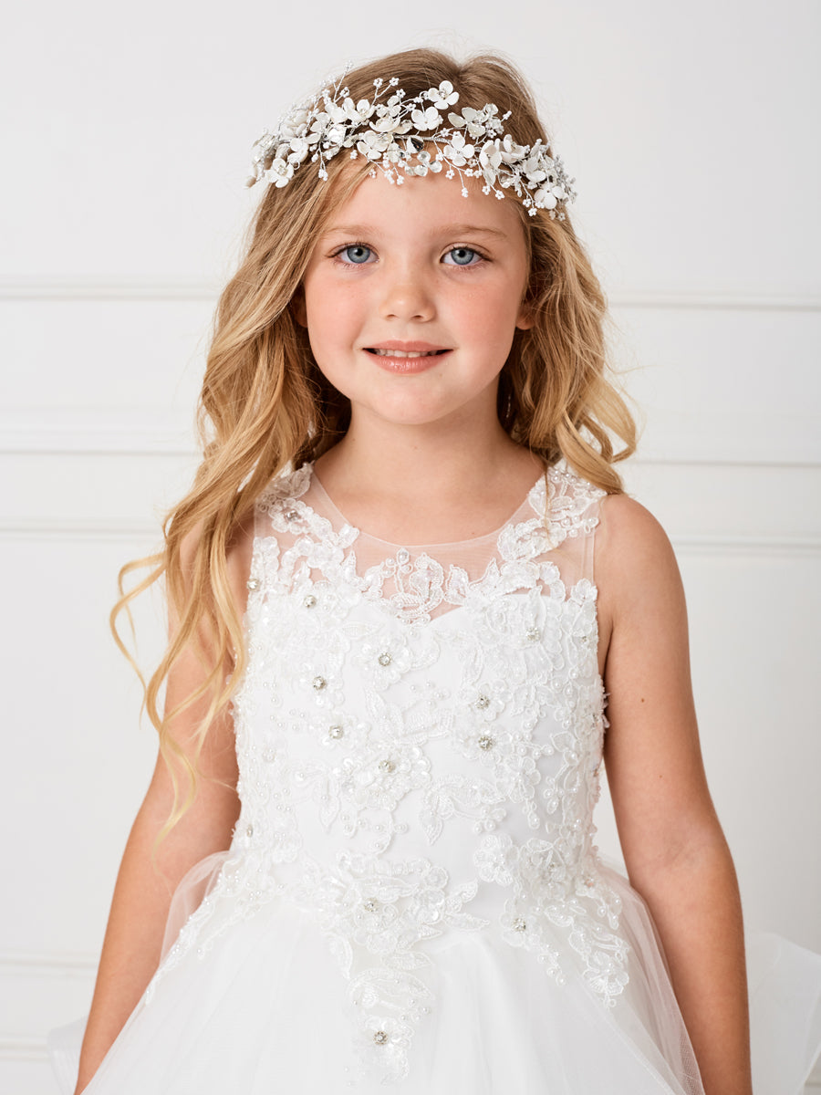 Beautiful Organza Horse Tail Ruffled Pageant Dress For Girls