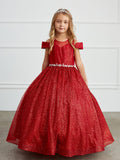 Glitter Tulle Girls Pageant Ball Gown | Special Occasion Dress
