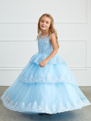 Kira Girls Pageant Lace Tulle Dress | Blush Kids