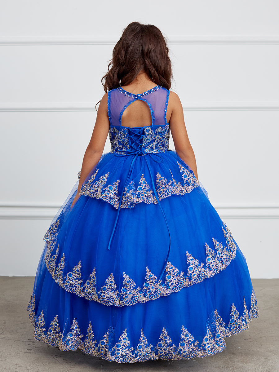 Girls Pageant Flower Girl Special Occasion Ruffle Dress With Lace