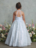 White Girls Glitter Tulle Pageant Dress | Special Occasion
