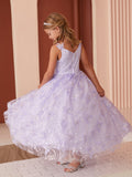 Diamond Collection - Amaya Girls Sequined Pageant Dress