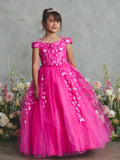 Girls Pageant Ball Gown | Lace & Glitter Tulle Dress