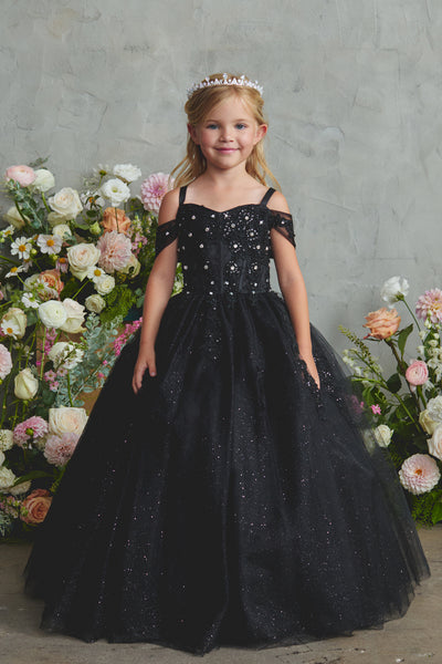Girls Lace & Glitter Tulle Pageant Dress | Special Occasion