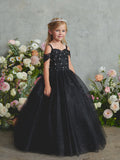 Girls Lace & Glitter Tulle Pageant Dress | Special Occasion