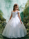 Girls Lace & Glitter Tulle Party Dress | Eliza Grace