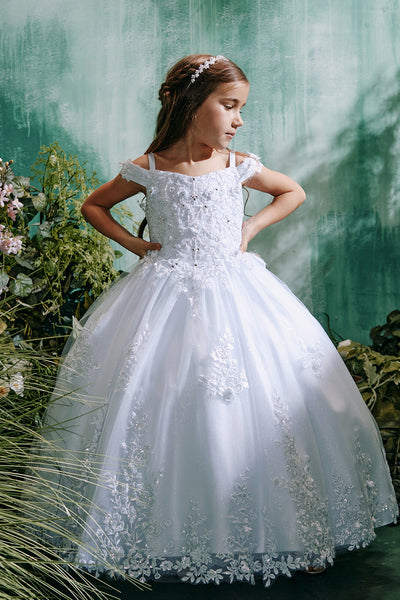 Girls Lace & Glitter Tulle Party Dress | Eliza Grace