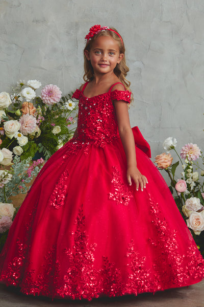 Girls Lace & Glitter Tulle Party Dress | Eliza Grace