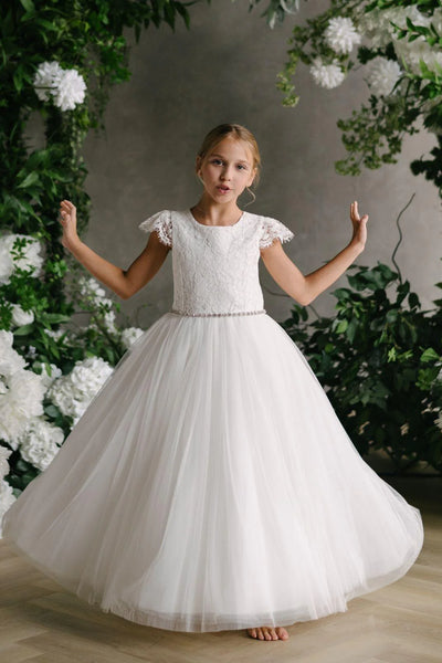 Emmeline Couture Communion Dress for Girls – Elegant Lace & Tulle