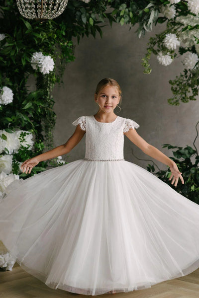 Emmeline Couture Communion Dress for Girls – Elegant Lace & Tulle