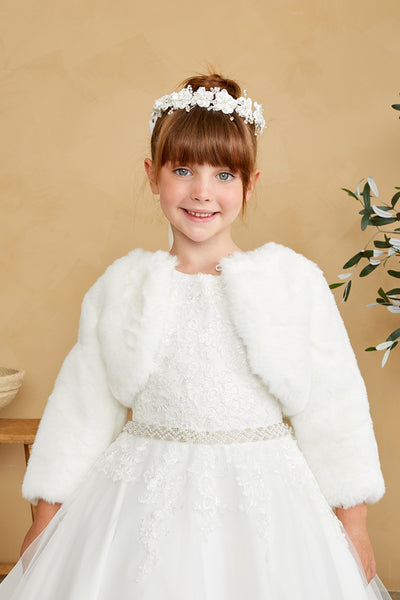 Melanie Faux Fur Communion Jacket