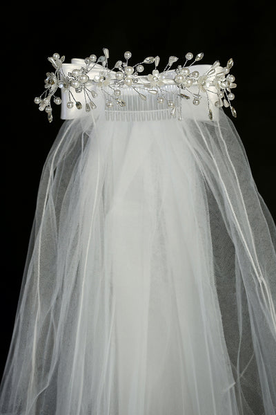 "Lyla Communion Dress - Long Tail Gown with Maria Embroidery