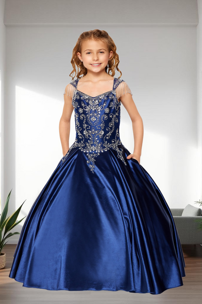 Amara Scarlet Satin Pageant Gown – Girls Special Occasion