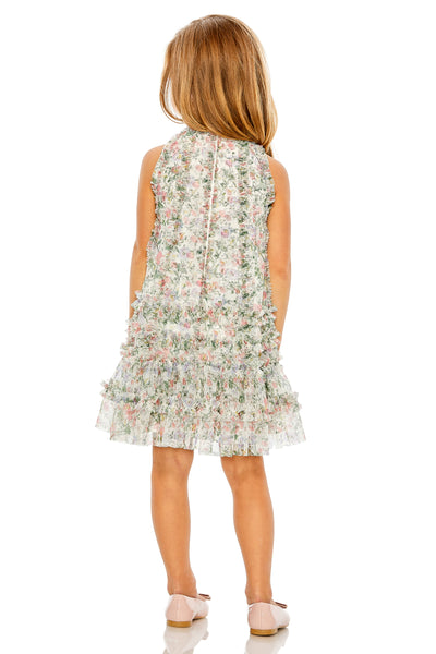 MAC DUGGAL Girls Couture Floral Print Special Occasion Wedding Party Dress