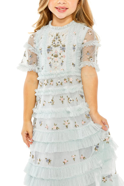MAC DUGGAL Girls Luxury Couture Easter Birthday Party Wedding Tulle Dress