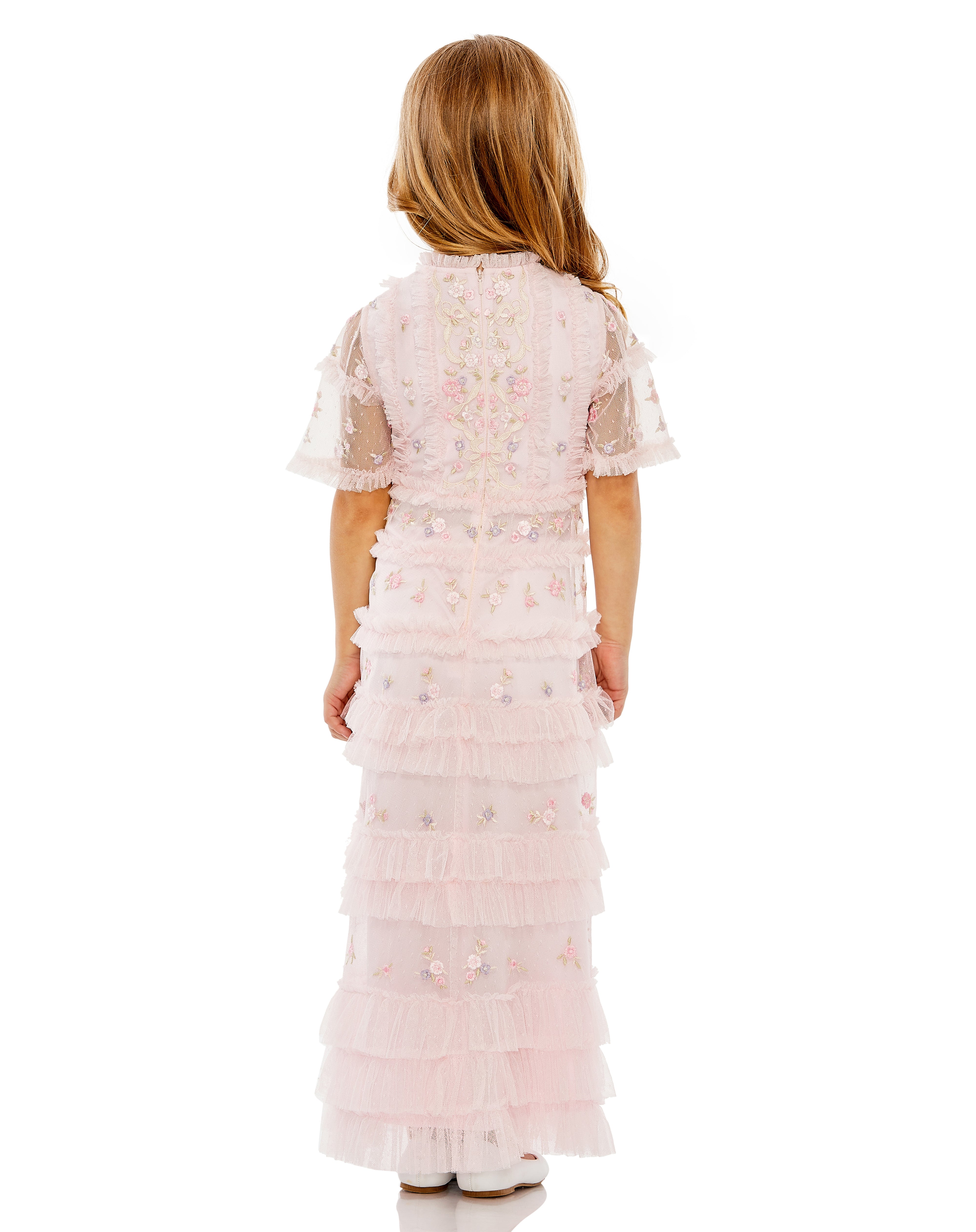 MAC DUGGAL Girls Luxury Couture Easter Birthday Party Wedding Tulle Dress