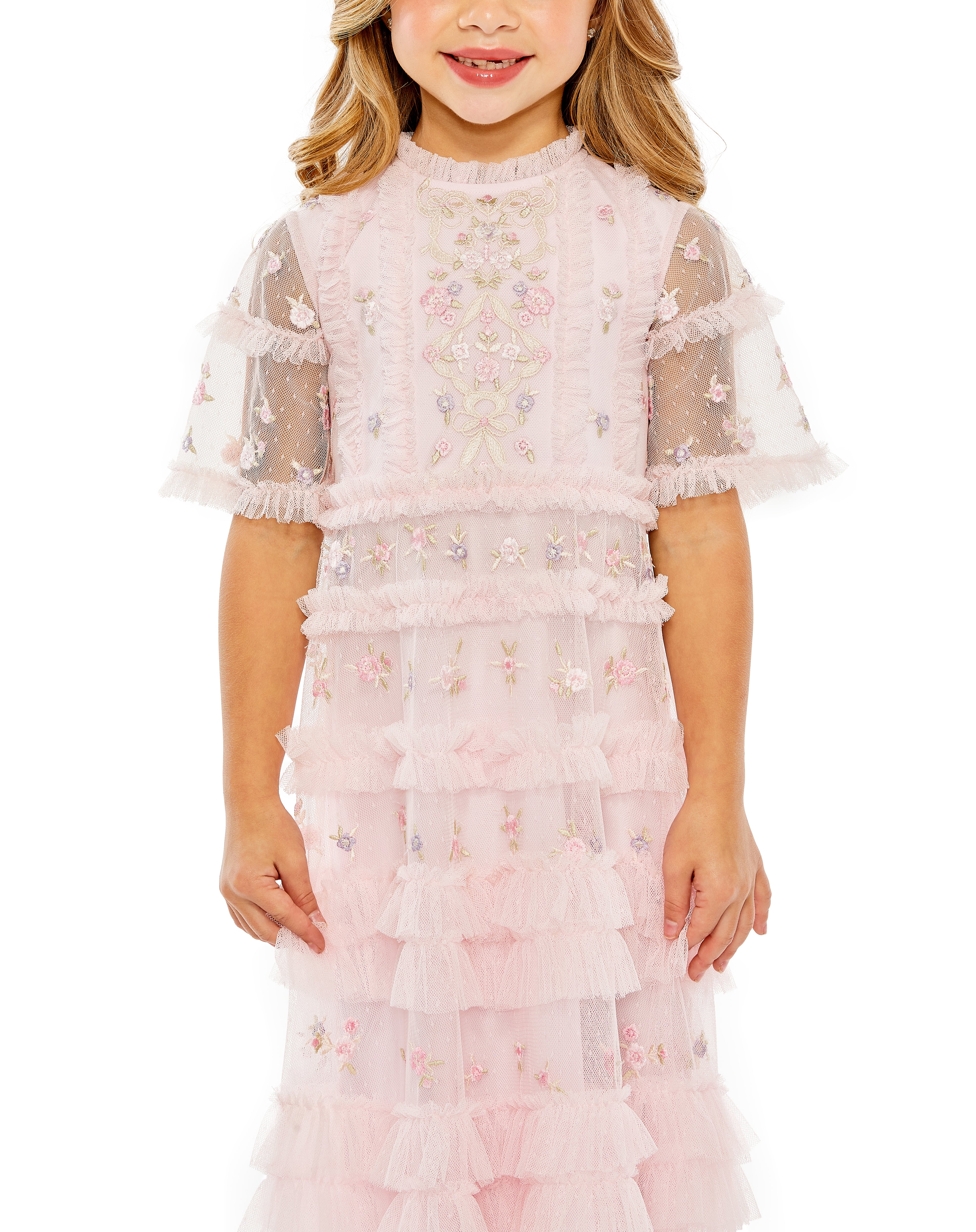 MAC DUGGAL Girls Luxury Couture Easter Birthday Party Wedding Tulle Dress