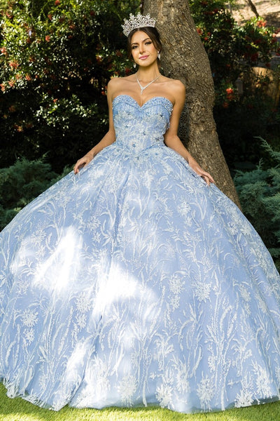 Celeste Glitter Lace Quinceañera Gown | Blush Collection