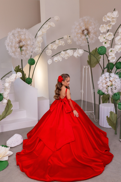 Red Girls Pageant Ball Gown
