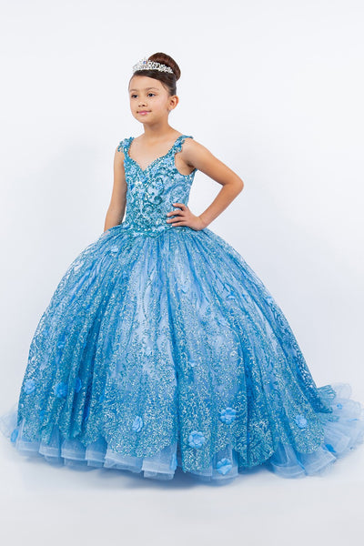 Stunning Aidan Flower Girl Dress with Lace Appliques and Tulle Skirt