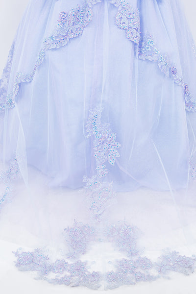 Camilia 3D Floral Embroidered Lace Tulle Pageant Dress