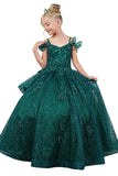 Nyra Glitter Off The Shoulder Pageant Gown for Girls - Shine at Every Event