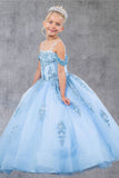 Elegant Blue Princess Pageant Dress – Girls’ Ball Gown