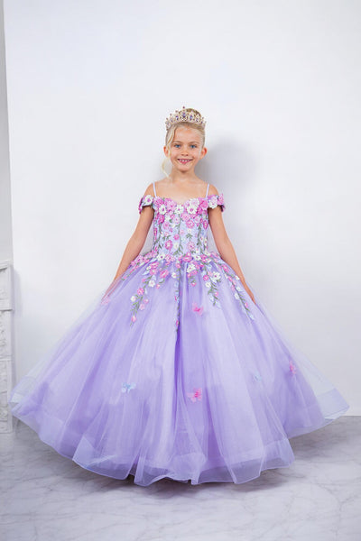 Leah Lilac Girls’ Pageant Dress – Floral Elegance for Special Events