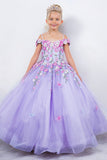 Leah Lilac Girls’ Pageant Dress – Floral Elegance for Special Events