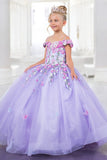 Leah Lilac Girls’ Pageant Dress – Floral Elegance for Special Events