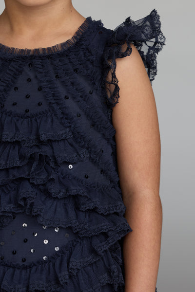 Mac Duggal Girls Special Occasion Ruffle Dress