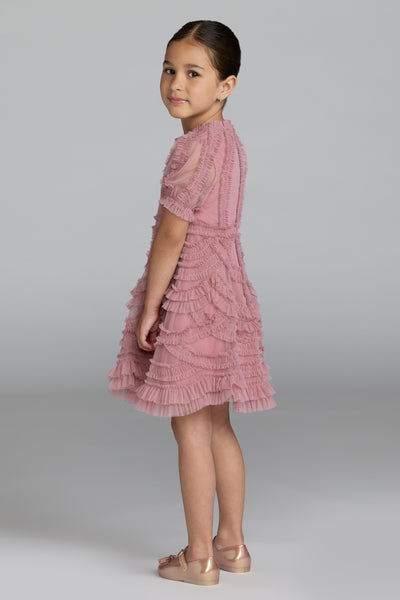 Girls Pink Ruffle Dress | Mac Duggal Couture