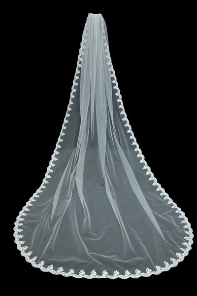 The Rhea 1st Communion Cathedral Lace Veil