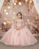 Girls Floor Length Glitter Tulle Party Pageant Dress