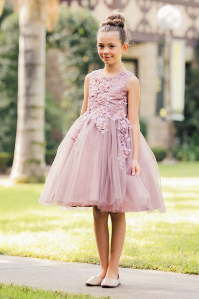Lila Blossom Girls Dress – Flower Girl & Party Dress