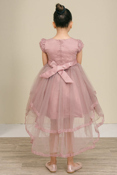 Elara Pearl Hi-Low Pageant Dress for Girls