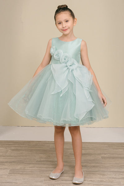 Elowen Bloom Sage Shimmer Tulle Party Dress