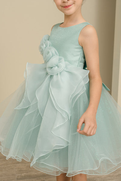 Elowen Bloom Sage Shimmer Tulle Party Dress